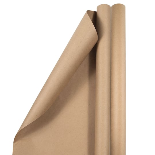 JAM Paper Brown Kraft Gift Wrap, 2ct.